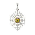 Anhänger 925 Silber Trachtenschmuck Zirkonia gelb