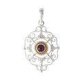 Anhänger 925 Silber Trachtenschmuck Zirkonia rot