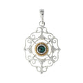 Anhänger 925 Silber Trachtenschmuck Zirkonia dunkelgrün