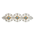 Brosche 925 Silber Trachtenschmuck Zirkonia hellblau