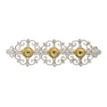 Brosche 925 Silber Trachtenschmuck Zirkonia gelb
