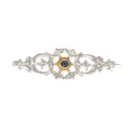 Brosche 925 Silber Trachtenschmuck Zirkonia blau