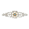 Brosche 925 Silber Trachtenschmuck Zirkonia hellblau Jubiläum