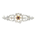 Brosche 925 Silber Trachtenschmuck Zirkonia rot