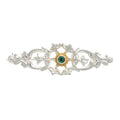 Brosche 925 Silber Trachtenschmuck Zirkonia dunkelgrün