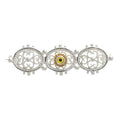 Brosche 925 Silber Trachtenschmuck Zirkonia gelb