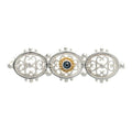Brosche 925 Silber Trachtenschmuck Zirkonia blau