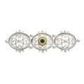 Brosche 925 Silber Trachtenschmuck Zirkonia dunkelgrün
