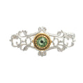 Brosche 925 Silber Trachtenschmuck Zirkonia hellgrün