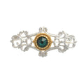 Brosche 925 Silber Trachtenschmuck Zirkonia dunkelgrün