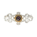 Brosche 925 Silber Trachtenschmuck Zirkonia lila