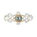 Brosche 925 Silber Trachtenschmuck Zirkonia hellblau