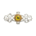 Brosche 925 Silber Trachtenschmuck Zirkonia gelb