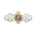 Brosche 925 Silber Trachtenschmuck Zirkonia rosa