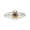 Brosche 925 Silber Trachtenschmuck Zirkonia lila