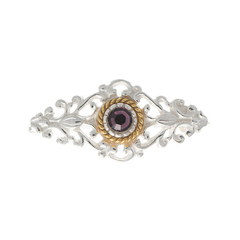 Brosche 925 Silber Trachtenschmuck Zirkonia lila