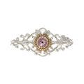 Brosche 925 Silber Trachtenschmuck Zirkonia rosa