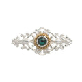 Brosche 925 Silber Trachtenschmuck Zirkonia dunkelgrün