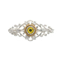 Brosche 925 Silber Trachtenschmuck Zirkonia gelb