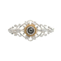 Brosche 925 Silber Trachtenschmuck Zirkonia anthrazit