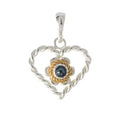 Anhänger 925 Silber Trachtenschmuck Zirkonia blau
