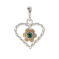 Anhänger 925 Silber Trachtenschmuck Zirkonia dunkelgrün