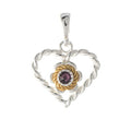 Anhänger 925 Silber Trachtenschmuck Zirkonia lila