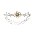 Brosche 925 Silber Trachtenschmuck Zirkonia hellgrün