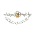 Brosche 925 Silber Trachtenschmuck Zirkonia gelb