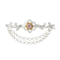 Brosche 925 Silber Trachtenschmuck Zirkonia rosa