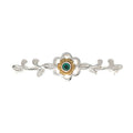 Brosche 925 Silber Trachtenschmuck Zirkonia dunkelgrün