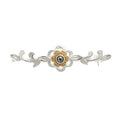 Brosche 925 Silber Trachtenschmuck Zirkonia anthrazit