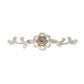 Brosche 925 Silber Trachtenschmuck Zirkonia hellblau