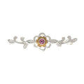Brosche 925 Silber Trachtenschmuck Zirkonia pink