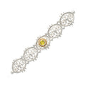 Brosche 925 Silber Trachtenschmuck Zirkonia gelb