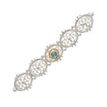 Brosche 925 Silber Trachtenschmuck Zirkonia hellblau