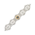 Brosche 925 Silber Trachtenschmuck Zirkonia anthrazit