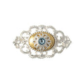 Brosche 925 Silber Trachtenschmuck Zirkonia hellblau