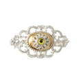 Brosche 925 Silber Trachtenschmuck Zirkonia gelb