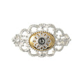 Brosche 925 Silber Trachtenschmuck Zirkonia anthrazit