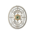 Brosche 925 Silber Trachtenschmuck Zirkonia hellgrün