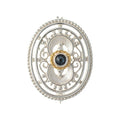 Brosche 925 Silber Trachtenschmuck Zikonia blau