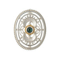 Brosche 925 Silber Trachtenschmuck Zirkonia dunkelgrün