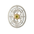 Brosche 925 Silber Trachtenschmuck Zirkonia gelb