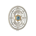 Brosche 925 Silber Trachtenschmuck Zirkonia hellblau