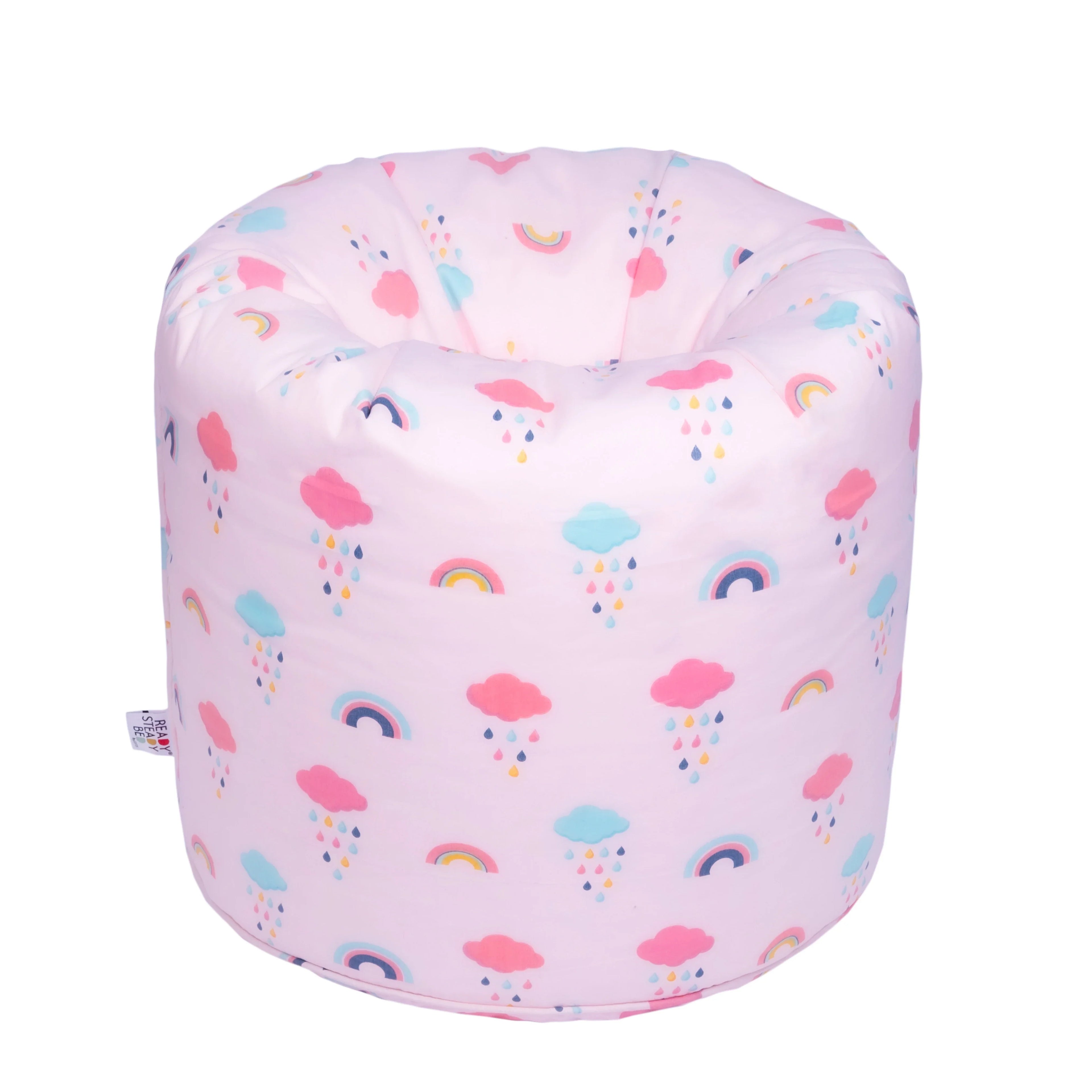 Bean Bag Chair Kids Bean Bags Printed Round Kiddies Beanbag with Carry Handle - Rainbow