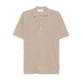 Polo Putri beige in lino e cotone - S