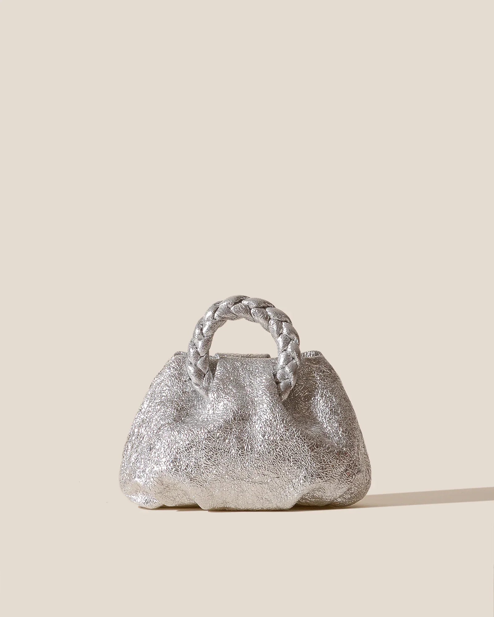 Borsa a mano bombon silver metal - M
