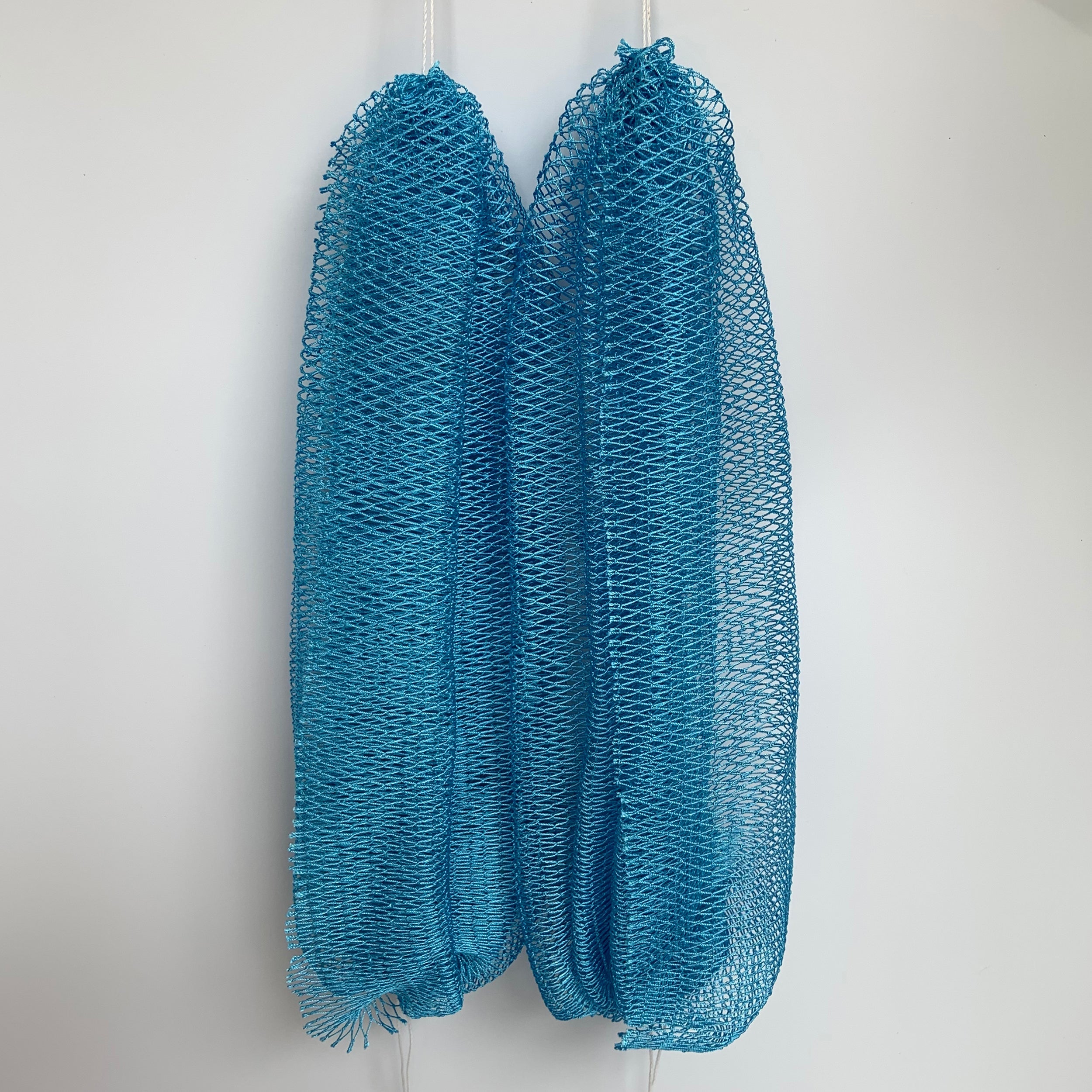 2 PCS Authentic African Exfoliating Net Bath Sponge - 2 PCS Baby blue