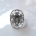 Bague Cube de Métatron – Acier Inoxydable Doré ou Argenté – Protection & Harmonie - Argent